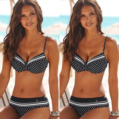 Plus Size Sexy Bikini Push Up Swimwear Women Polka Dot Bikini Set Swimsuit Bathing Suit Beachwear Biquini Two Piece
