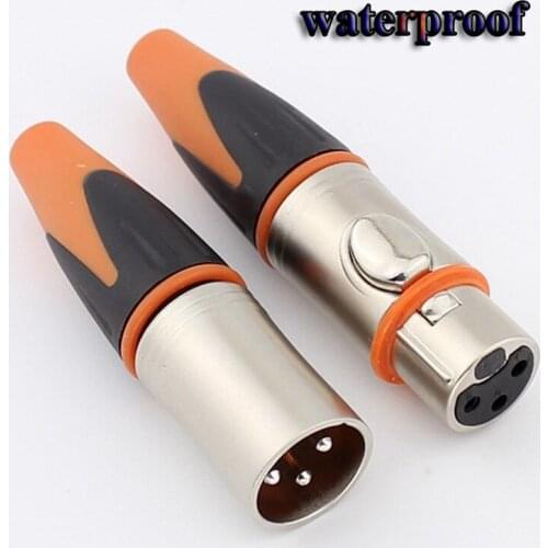 5pcs XLR Connector Plug 3-Core Waterproof XLR Audio Cable Adapter Waterproof Microphone Head Microphone Plug Male and Female