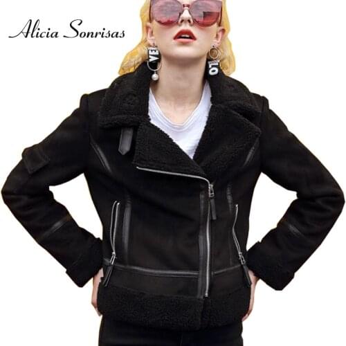 Alicia Sonrisas Women's Leather Jackets With Fur