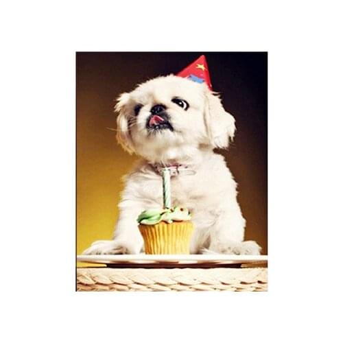 YIKEE embroidery diamond full dog Cross Stitch Diamond Paint Picture Of Rhinestones Beadwork k428