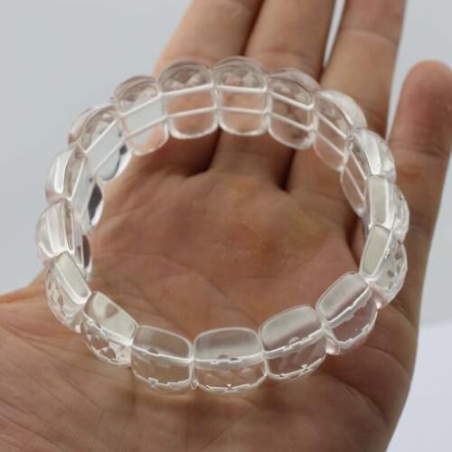White rock quartz stone beads bracelet natural stone bracelet for woman One of the seven treasures of Buddhism