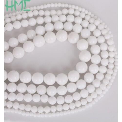 Hot Sale Natural White Stone Beads Round About 38cm For DIY Bracelet Necklace Jewelry Making Pick Size High Quality Pearl