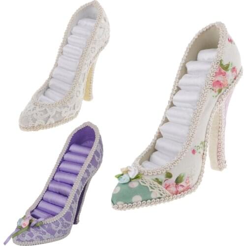 HIGH HEEL SHOE Ring Holder Storage Jewelry Earring Display Rack Organizer Jewelry Holder Pink Resin Insert Wedding Party Gift