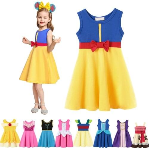 Baby Girl Snow White Dress Up Dresses Kids Elsa Anna Belle Cosplay Costume Girls Party Fairy Role Playing Outfits