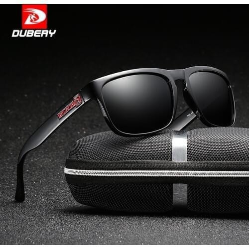 DUBERY Polarized Sunglasses Mens Driving Sun Glasses For Men High Quality Retro Luxury Brand Designer Zipper Box 730