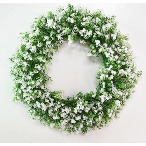 Artificial Green Leaves Wreath Front Door Home Decor Simulation Welcome Door Decoration Green Wooden Sign Pendant Accessories