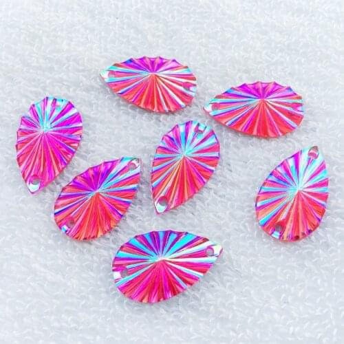 Teardrop Sew On Resin Rhinestones With Two Holes Sewing On Flatback Crystals DIY Sew-on Stones Drop Beads 20 pcs/pack