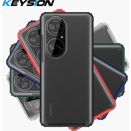 KEYSION Fashion Matte Phone Case for Huawei P50 P50 Pro 5G Transparent Shockproof Phone Back Cover for Huawei P40 P40 Pro+ Plus