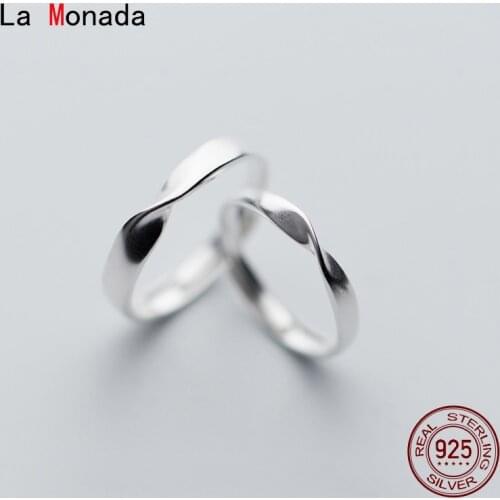 La Monada 51-62mm Women Ring 925 Silver Finger Minimalist Rings For Women 925 Silver Fine Jewerly Rings Woman Couple Knot