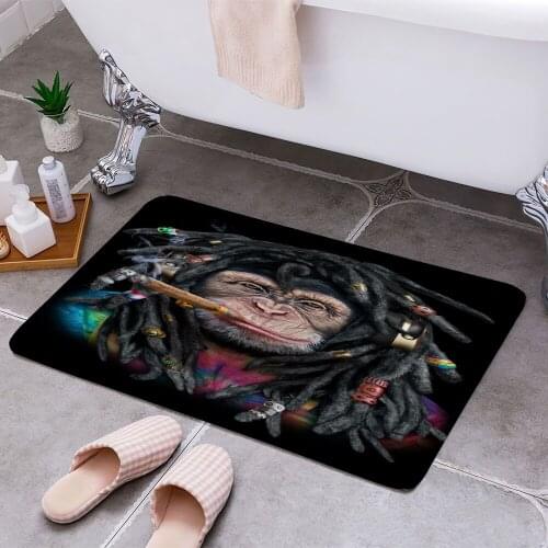 Chimpanzee with Dreadlocks 3D Print Doormats Rectangle Non-Slip DoorMat Bedroom Kitchen Entrance Print Door rugs Dropshipping