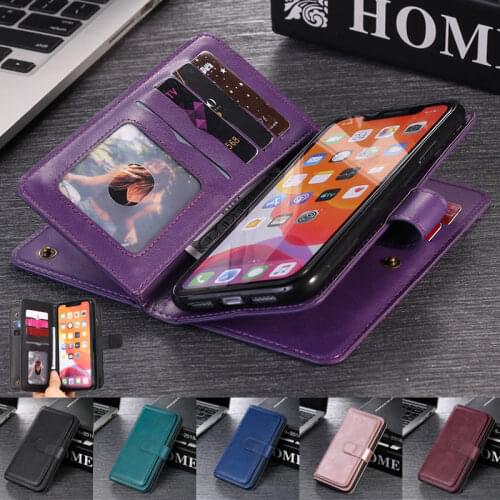 Flip Leather Purse Cases For iPhone SE 2020 8 7 6S 6 Plus Wallet 10 Card Cover For iPhone 12 Mini 11 Pro XS Max X XR Coque Etui