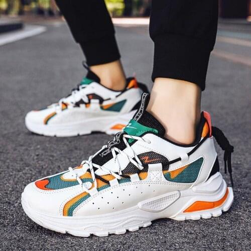 Summer Non-slip Male Sneakers Sport Man Brand Mens Running Shoes Mens Sports White Orange Blue Tennis Male Trainers 2020 A-951