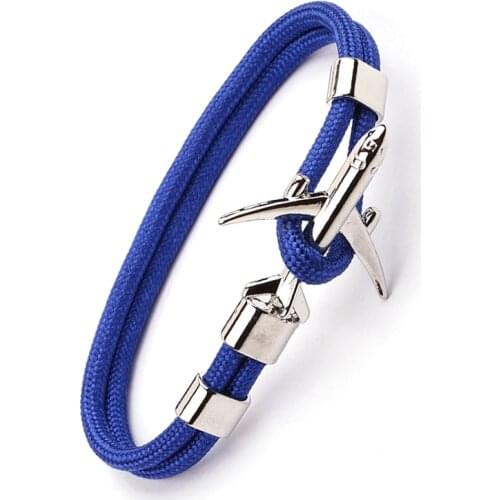 Summer Hot Boeing-Airplane-Anchor Bracelet Men Nylon Rope Chain Charm Sport Bracelets For Women Survival Aviation Style