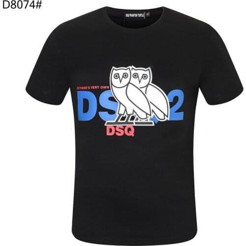 DSQ PHANTOM TURTLE Mens Short Sleeve Logo Series Graphic T-Shirt Men Fashion Print Cotton Tees Breathable Quality Tops D80741