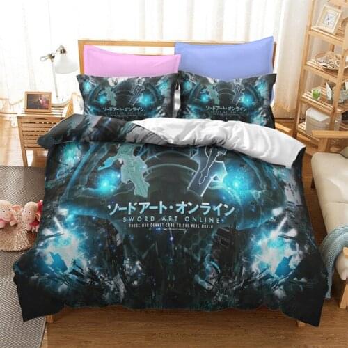 Sword Art Online Bedding Sets US/Europe/UK Size Quilt Bed Cover Duvet Cover Pillow Case 2-3 Pcs Sets Adult Children Gift