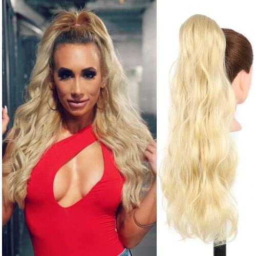 Hairpiece Ponytail Hair Extension Synthetic False Overhead Tail Fake Water Wave Pony Tail with Clips in for Hair