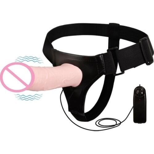 Wearable Vibrating Hollow Huge Dildo Panties Enlargement Penis Dildo Vibrator Masturbator for Women Sex Toys Big Penis Sleeve