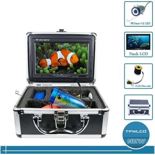 New 38.5mm Underwater Fishing Camera 15m/30m/50m 7''LCD Monitor Professional Fish Finder Underwater Fishing Video Camera