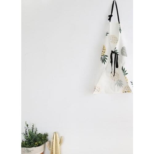 New Pineapple Printed Nordic Style Cotton Kitchen Aprons With Adjustable Neck Strap And Pockets Sleeveless BBQ Baking Cooking
