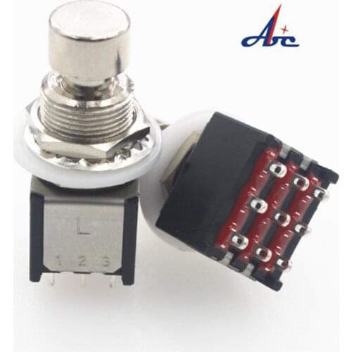 2PCS Wholesale Guitar Effects 3PDT 9 Pins Latching Stomp Pedal Footswitch ON/ON Mini Foot Switch Black Color Base