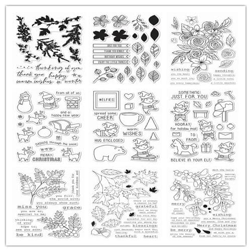 Leaf Transparent Clear Stamps for DIY Scrapbooking/Card Making/Kids Christmas Fun Decoration Supplies
