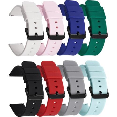 20mm 22mm 24mm Sport Silicone Strap Replacement Band for Samsung Galaxy 3 Active Huawei GT 2 Amazfit gts Smart Watch 14 16 18mm