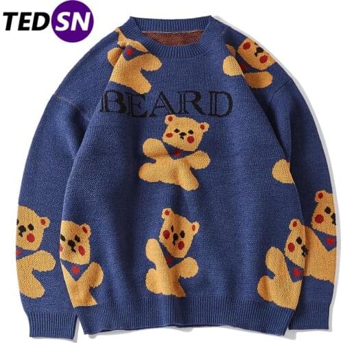 2020 Harajuku Plus Size Sweater Pullover Mens Graffiti Knitted Sweater Hip Hop Streetwear Retro 2020 Fall Winter Mens Sweater