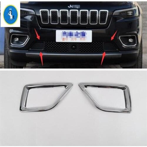 Yimaautotrims Auto Accessory Front Bumper Air Conditioner Inlet Decoration Cover Trim Bright Red Look For Jeep Cherokee 2019 ABS