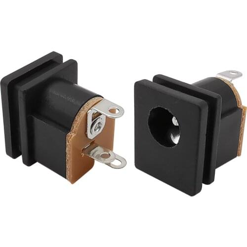 10Pcs DC-015 5.5x2.1mm DC Power Supply Socket Connector DC015 5.5*2.1mm DC Female Jack Square Panel Mounting Connectors