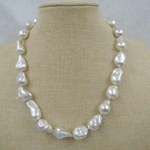 100% NATURE FRESH-WATER Baroque akoya PEARL NECKLACE-good quanlity-earring gift