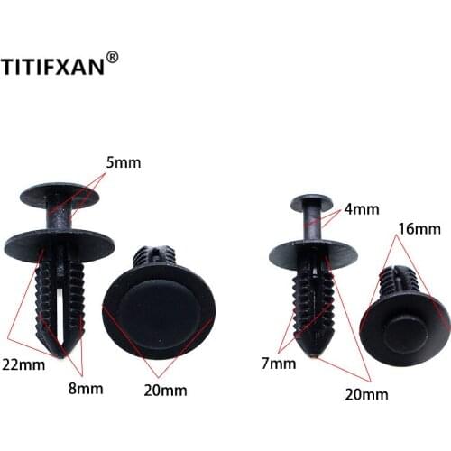 100PCS Car Push Type Fender Liner Retainer Rivet Trim Panel Fastener Clips Plastic For Mercedes-Benz BMW Opel