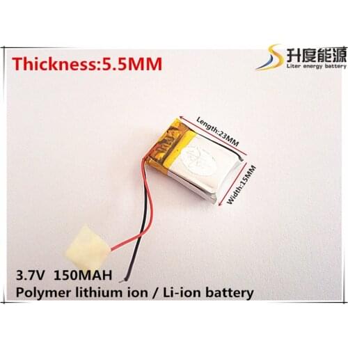 3.7V,150mAH,[551523] PLIB; polymer lithium ion / Li-ion battery for GPS,mp3,mp4,mp5,dvd,,model toy