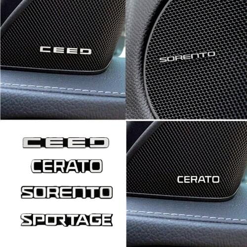 4pcs 3D Aluminum Badge Emblem Sticker For KIA Ceed Sorento Cerato Sportage Rio Soul K2 K3 K5 Car Styling
