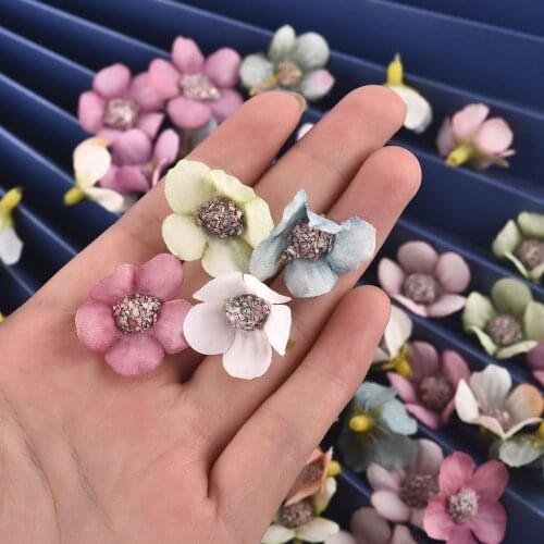 50/100pcs Mini Daisy Head Silk Artificial Flower Multi-Color For Wedding Engagement Party Home Decor DIY Wreath Headdress Craft