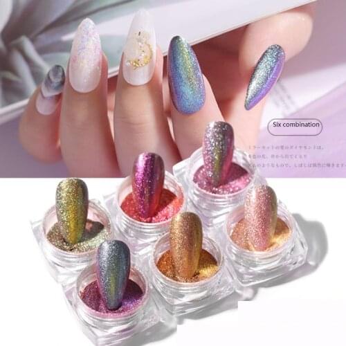 6 color /Set quicksand Nail Powder Shimmer Glitter for Nail Art DIY Decorations R UV Gel Varnish Nail Tips Pigment Dust suit