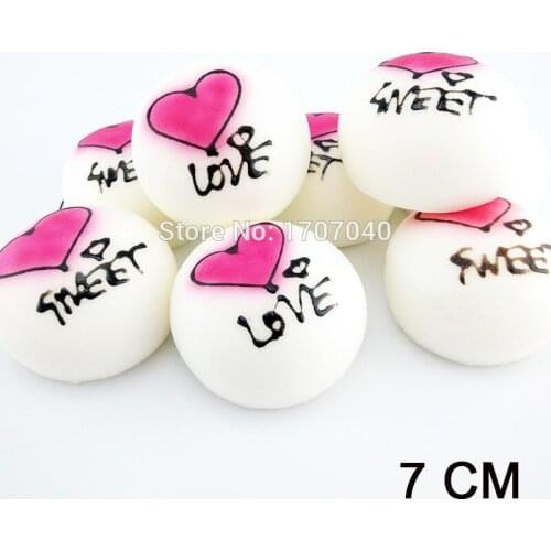 7CM DIY Love/Sweet Heart Squishy Soft Bread Scented Buns Simulation Food Toys