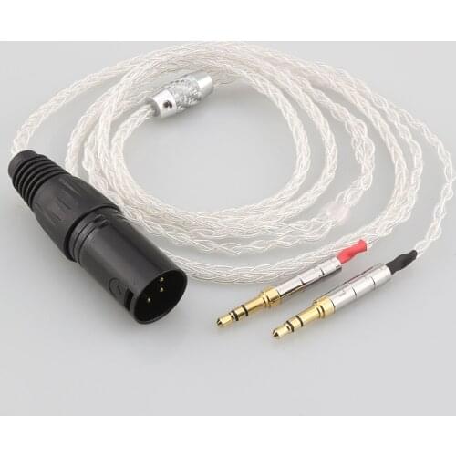 99% Pure Silver 8 Core Headphone Earphone Cable For Hifiman Sundara Ananda HE1000se HE6se he400i he400se Arya He-35x