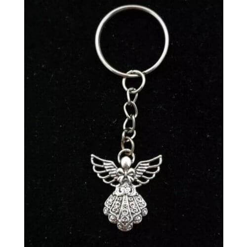 Guardian Angel fairy Vintage Charm KeyChain For Car Key Ring Bag Key Chains Findings Accessories Fashion Jewelry