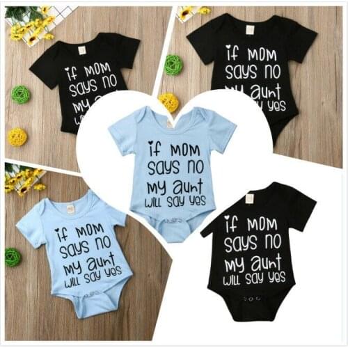 Newborn Baby Bodysuit Boy Girl Lovely Letter Bodysuit Jumpsuit Playsuit Casual Clothes Outfit Mom Aunt 3-24M