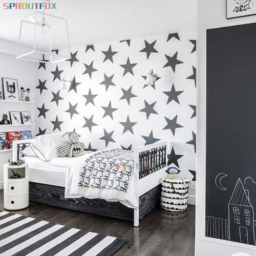 DIY Big Stars Vinyl Sticker Bedroom Art Murals Removable Waterproof Wallpaper Home Decor for Mural Nursery Baby Room