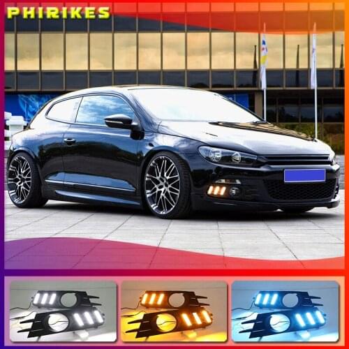 For VW Scirocco R LED DRL 2009-2014 Scirocco R DRL Racing Daytime Running Light Fog Lamp Automotive Accessories