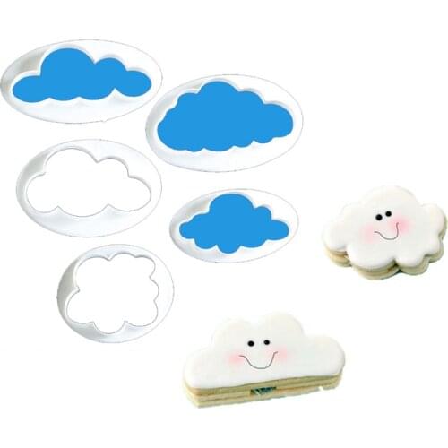 Cake mold 5pcs Baiyun cloud cake decoration printing embossing mold Biscuit cutting mold Pastry tools