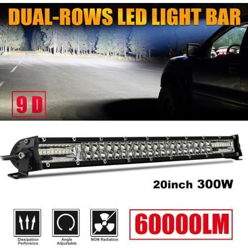 HAOLIDE Dual-Row 20"Inch 300W Led Work Light Bar Combo Offroad Truck Boat UTE ATV UTV Drving Flood Spot Light