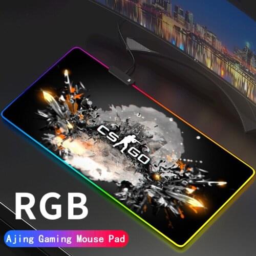 Anime Counter-Strike Gaming Computer Mousepad RGB Large Illuminate Mouse Carpet Big Mause Pad Desk Play Mat with Backlit CS-Go