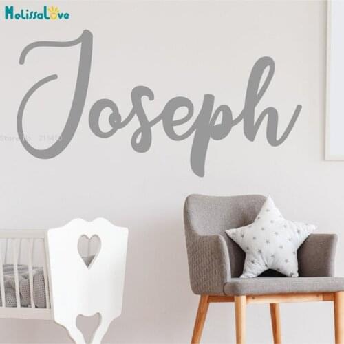 Personalised Bespoke Script Style Wall Sticker Custom Name Decal Bedroom Kids Bespoke Adhesive Vinyl Nursery Murals YT6190
