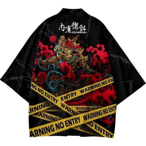 3XL XXL 5XL 6XL 4XL Fashion Demon Slayer Japanese Kimono Sets Beach Harajuku Men Women Cardigan Haori Asian Clothes Pant Suit