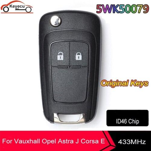 KEYECU OEM For Opel Vauxhall Astra J Corsa E Zafira Insignia Mokka Viva Adam Cascade 2009-2017 433MHz ID46 Remote Car Key Fob