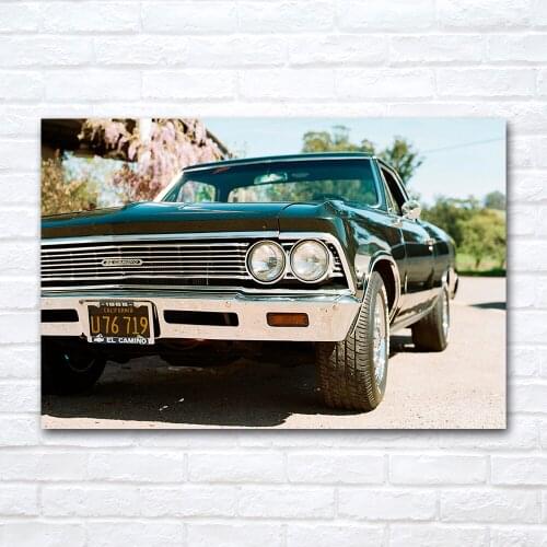 1966 El Camino Classic Muscle Car Poster and Print Modern Canvas Painting Pop Fashion Wall Art Picture Living Room Decoration
