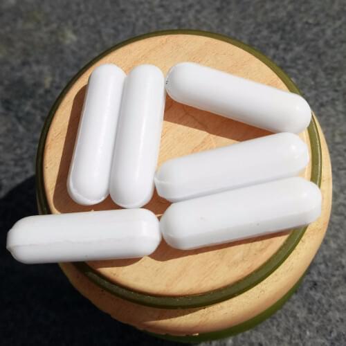 C7x25mm Magnetic Stir Bar PTFE Plain Stirring Bars without Pivot Ring white Spinbars , Pack of 10