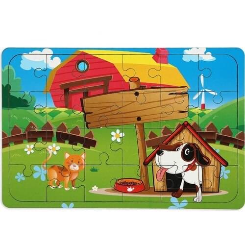 Maketçiniz Dog and Cat 24 Wooden Puzzle with